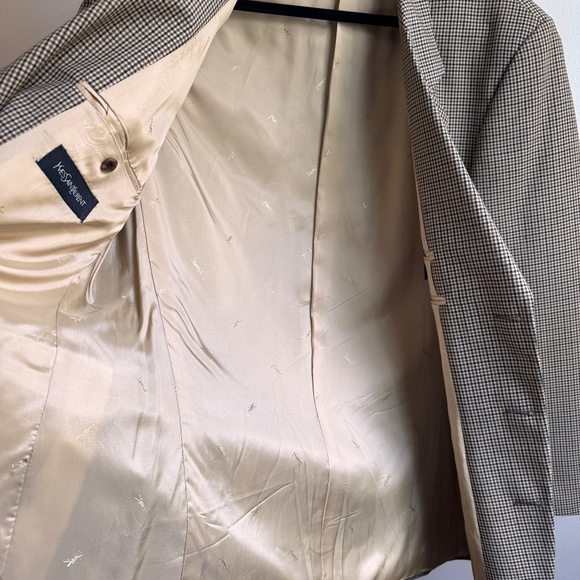Yves Saint Laurent Tan Checkered Blazer - Picture 8 of 9